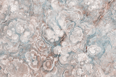 Vooraanzicht van Marble flowers natural stone. De volledige gedrukte compositie is te zien zonder het schuine productaanzicht of de detailopname van het geloppervlak.