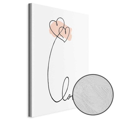 Schuin productaanzicht van Connected in the clouds. Het motief loopt door over de randen van het canvas. Een ronde detailopname toont het reliëf van het geloppervlak.
