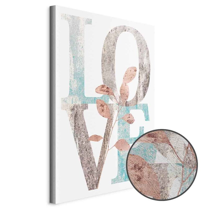 Produktvy av Flourishing letters. En rund detaljförstoring visar den strukturerade gelytan.