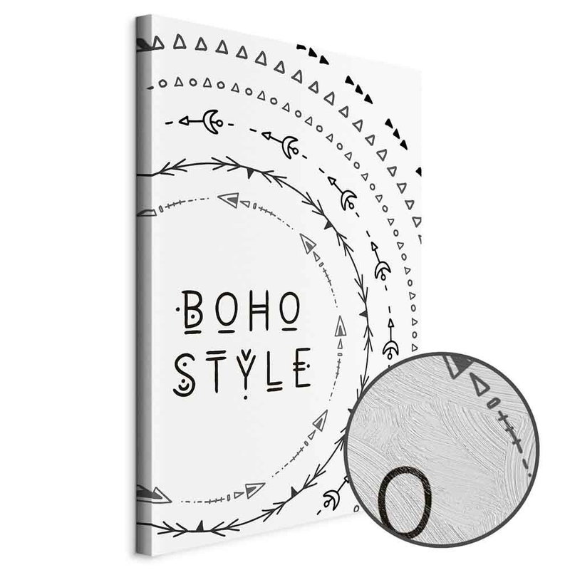 Produktvy av Boho style. En rund detaljförstoring visar den strukturerade gelytan.