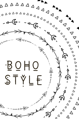 Vooraanzicht van Boho style. De volledige gedrukte compositie is te zien zonder het schuine productaanzicht of de detailopname van het geloppervlak.