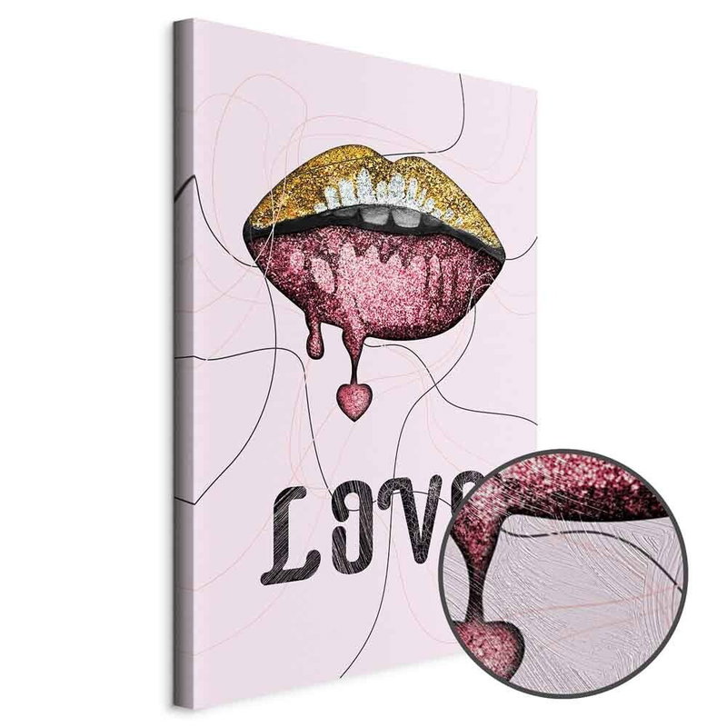 Produktvy av Liquid lips. En rund detaljförstoring visar den strukturerade gelytan.