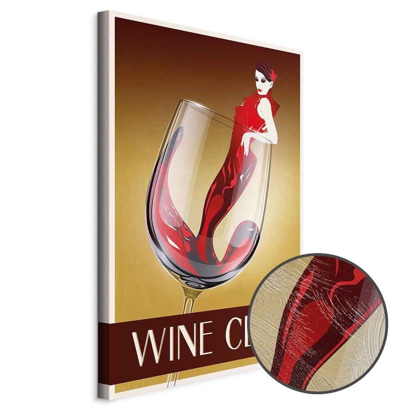 Produktvy av Wine club. En rund detaljförstoring visar den strukturerade gelytan.