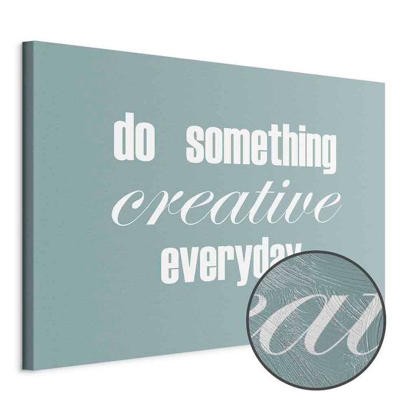 Produktvy av Do something creative. En rund detaljförstoring visar den strukturerade gelytan.