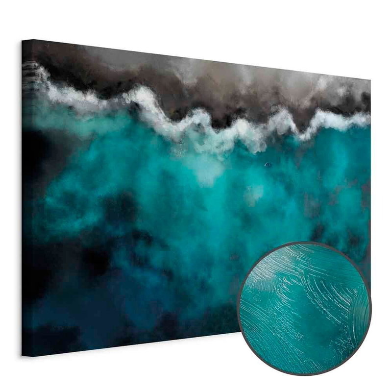 Produktvy av Blue lagoon wide. En rund detaljförstoring visar den strukturerade gelytan.