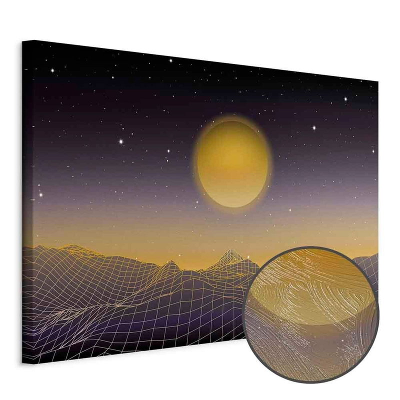 Produktvy av Futuristic landscape wide. En rund detaljförstoring visar den strukturerade gelytan.