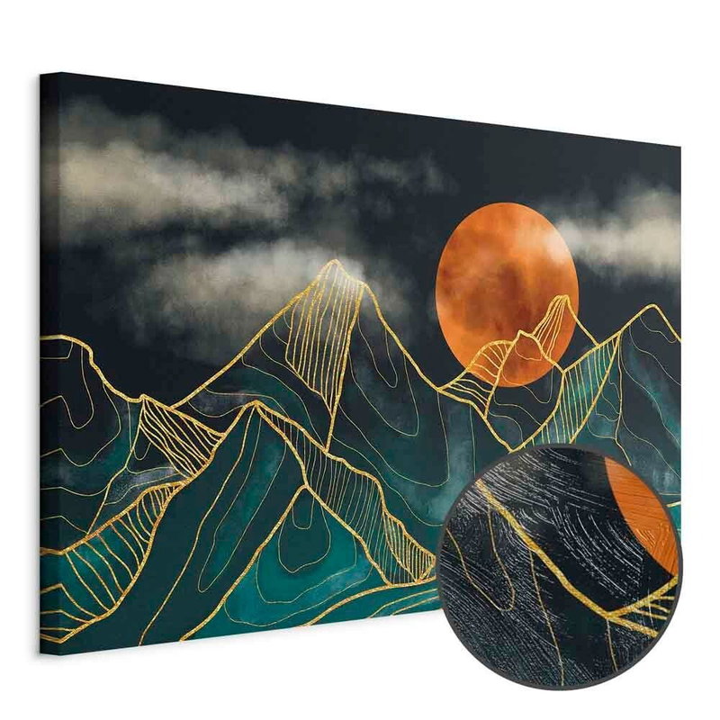 Produktvy av Mountain calm wide. En rund detaljförstoring visar den strukturerade gelytan.