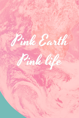 Vooraanzicht van Pink earth pink life. De volledige gedrukte compositie is te zien zonder het schuine productaanzicht of de detailopname van het geloppervlak.