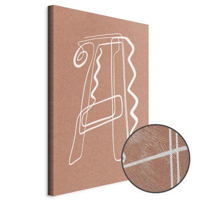 Schuin productaanzicht van Stylish a. Het motief loopt door over de randen van het canvas. Een ronde detailopname toont het reliëf van het geloppervlak.