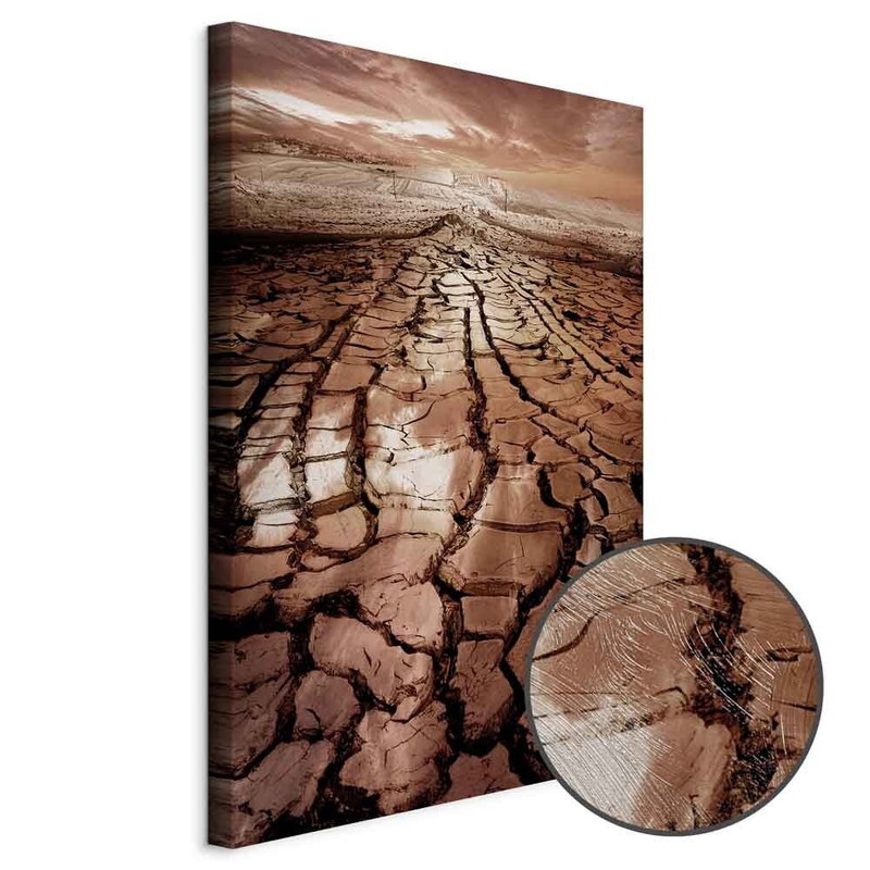 Produktvy av Drought. En rund detaljförstoring visar den strukturerade gelytan.