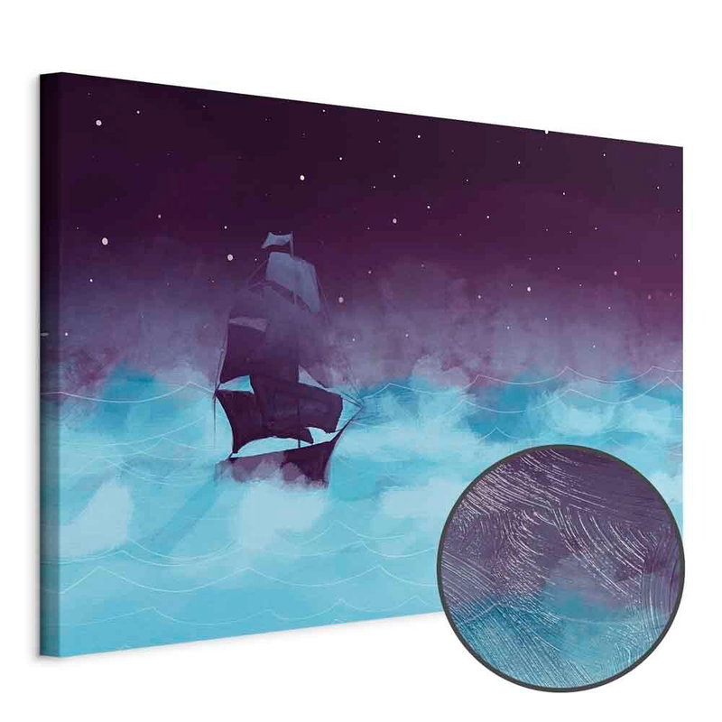 Produktvy av Night waves wide - third. En rund detaljförstoring visar den strukturerade gelytan.