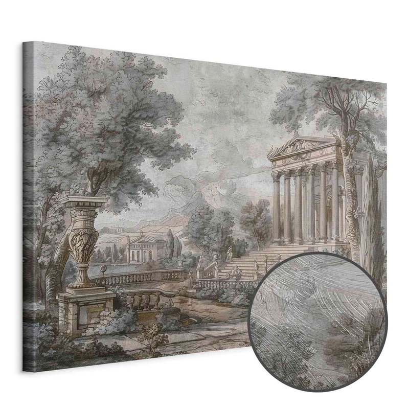 Produktvy av Temple on a hill - greek. En rund detaljförstoring visar den strukturerade gelytan.