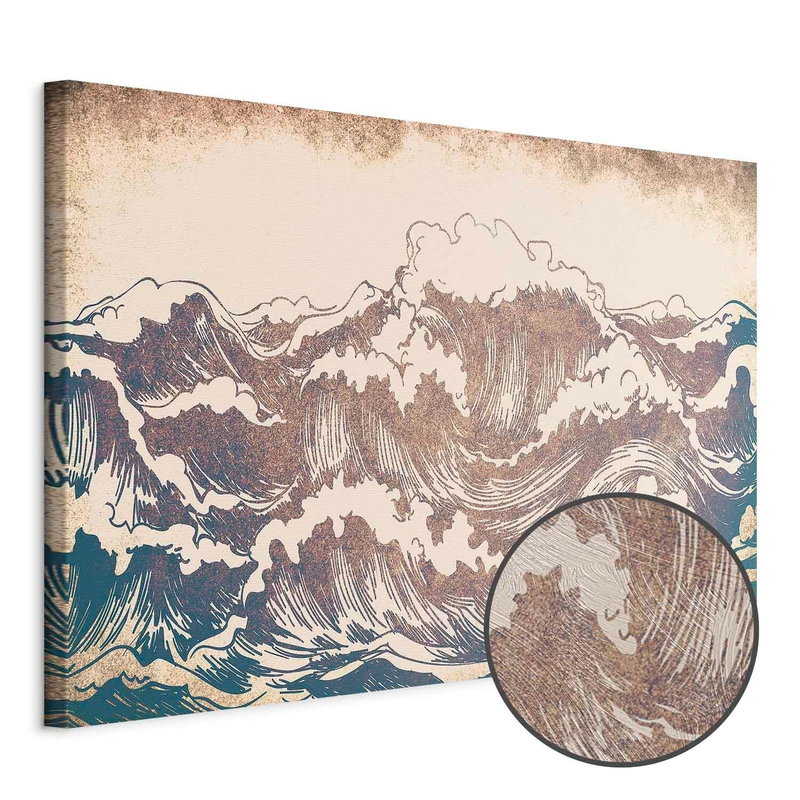 Produktvy av Giant waves. En rund detaljförstoring visar den strukturerade gelytan.