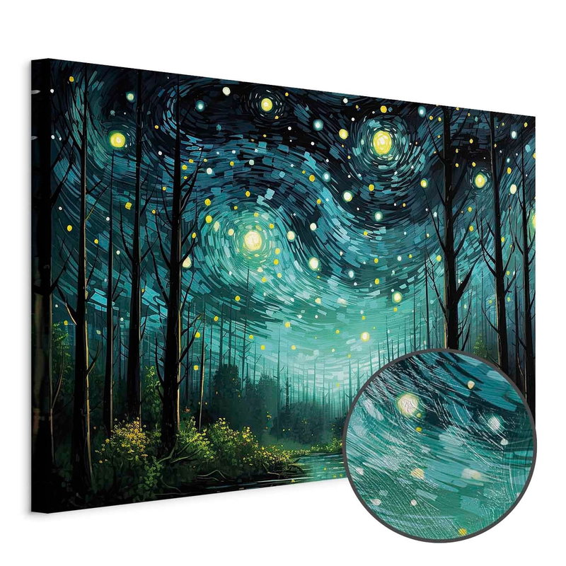 Produktvy av Starry night - a. En rund detaljförstoring visar den strukturerade gelytan.