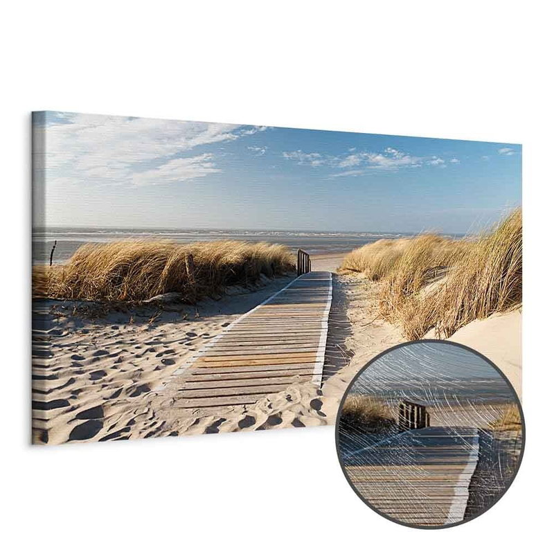 Produktvy av Wild beach. En rund detaljförstoring visar den strukturerade gelytan.