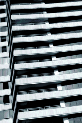 Vooraanzicht van Architectural raster. De volledige gedrukte compositie is te zien zonder het schuine productaanzicht of de detailopname van het geloppervlak.