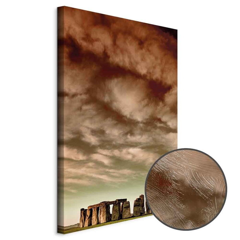 Produktvy av Clouds over stonehenge. En rund detaljförstoring visar den strukturerade gelytan.