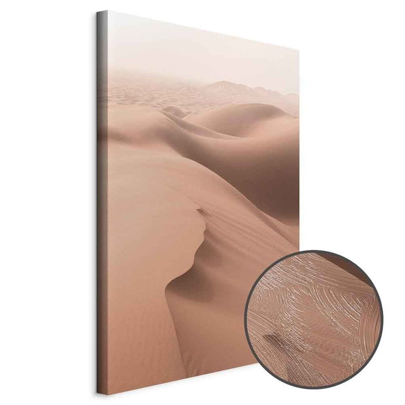 Produktvy av Sandy space. En rund detaljförstoring visar den strukturerade gelytan.