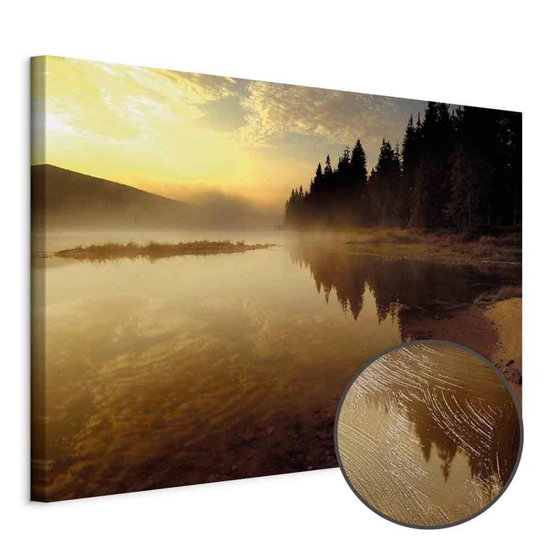 Produktvy av Autumn evening wide. En rund detaljförstoring visar den strukturerade gelytan.