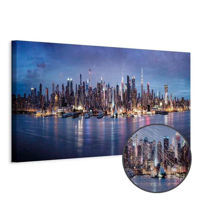 Produktvy av New york nights. En rund detaljförstoring visar den strukturerade gelytan.