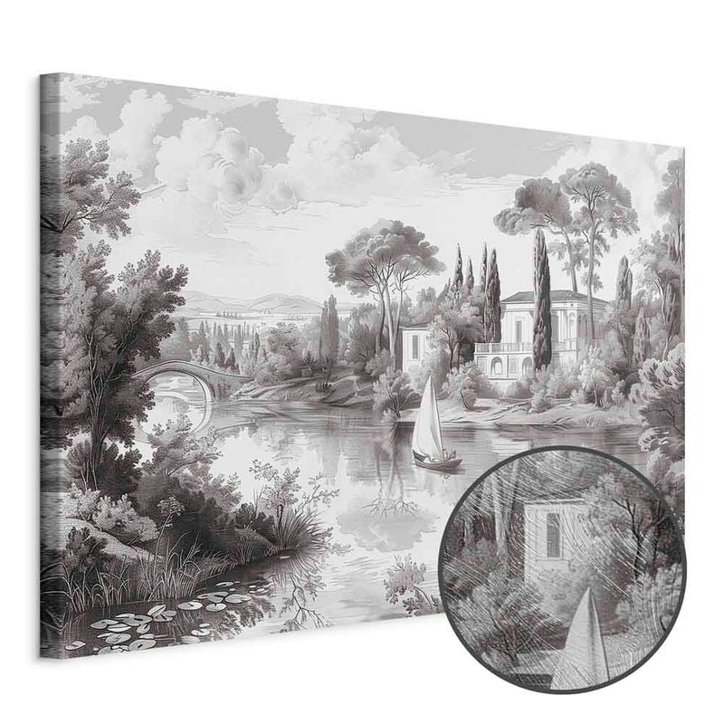 Produktvy av Black and white vintage. En rund detaljförstoring visar den strukturerade gelytan.
