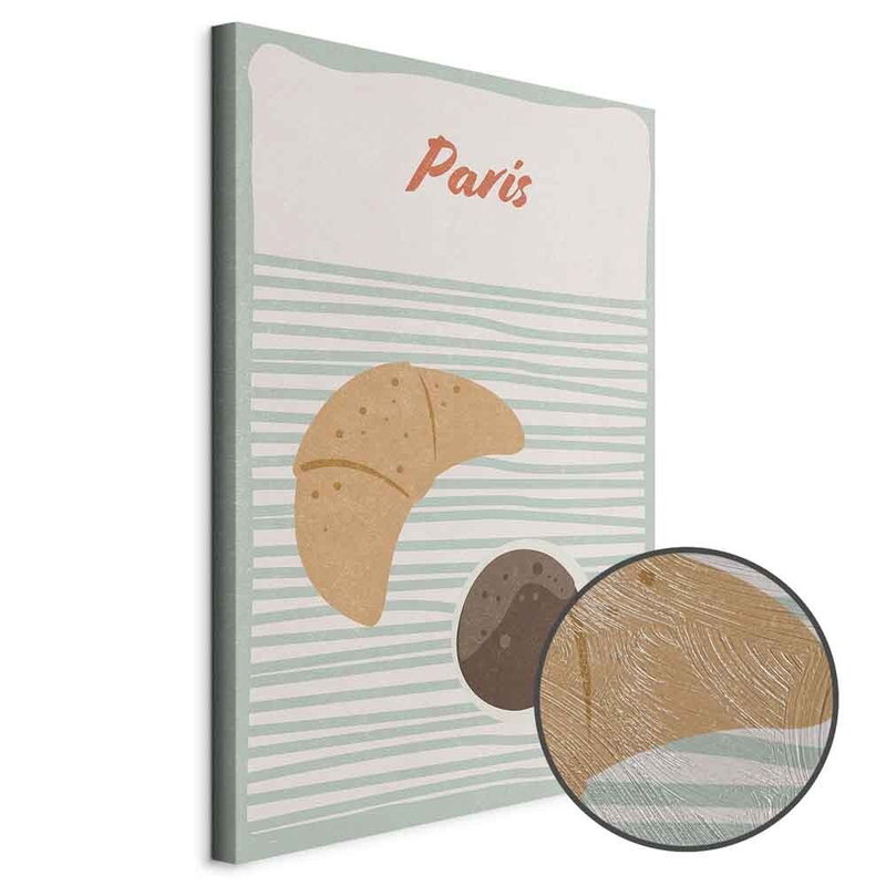 Produktvy av Parisian breakfast. En rund detaljförstoring visar den strukturerade gelytan.