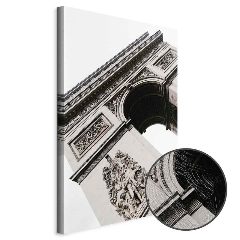 Produktvy av Triumphal arch. En rund detaljförstoring visar den strukturerade gelytan.