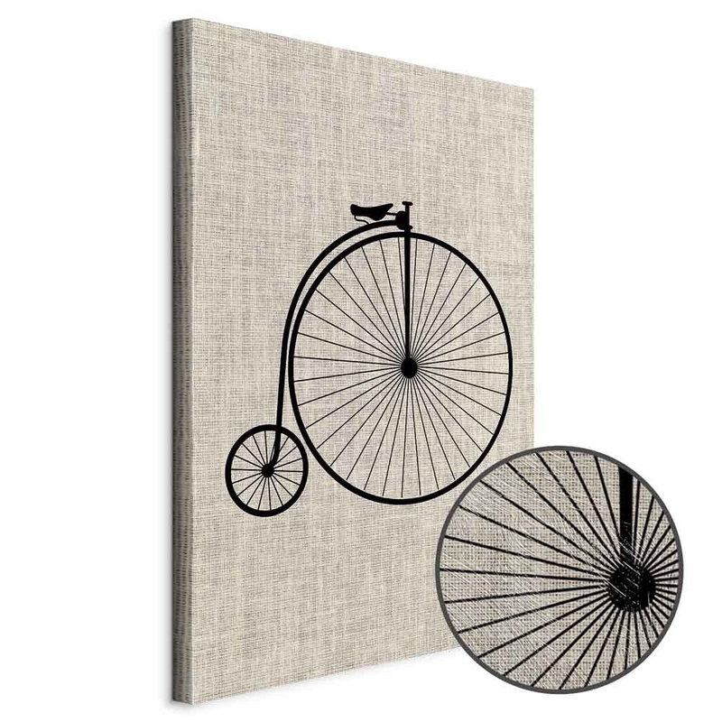 Produktvy av Vintage bicycle. En rund detaljförstoring visar den strukturerade gelytan.