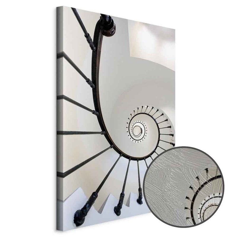 Produktvy av Endless stairs. En rund detaljförstoring visar den strukturerade gelytan.
