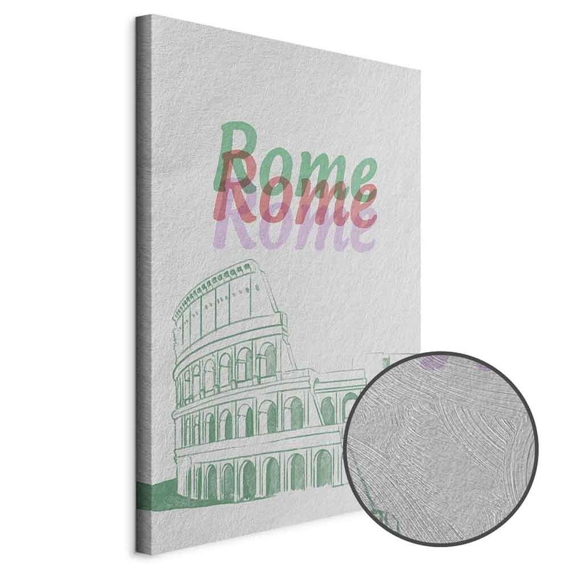 Produktvy av Rome in watercolours. En rund detaljförstoring visar den strukturerade gelytan.