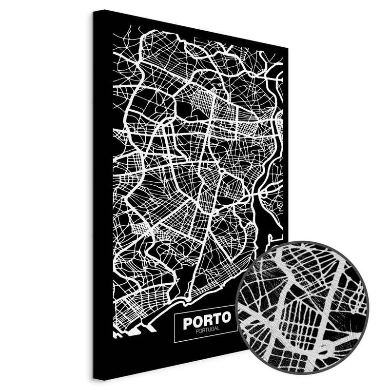 Produktvy av Negative map porto. En rund detaljförstoring visar den strukturerade gelytan.