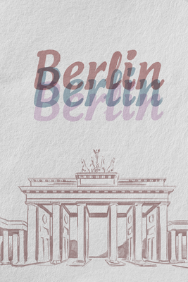 Vooraanzicht van Berlin in watercolours. De volledige gedrukte compositie is te zien zonder het schuine productaanzicht of de detailopname van het geloppervlak.