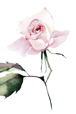 Vooraanzicht van Lonely rose. De volledige gedrukte compositie is te zien zonder het schuine productaanzicht of de detailopname van het geloppervlak.