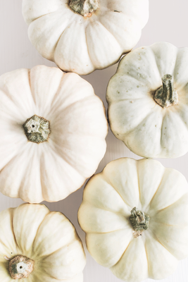 Vooraanzicht van Time for pumpkins. De volledige gedrukte compositie is te zien zonder het schuine productaanzicht of de detailopname van het geloppervlak.