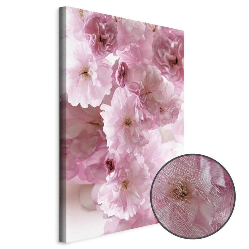Produktvy av Flowery glamour - flower. En rund detaljförstoring visar den strukturerade gelytan.