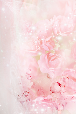 Vooraanzicht van Pink nature. De volledige gedrukte compositie is te zien zonder het schuine productaanzicht of de detailopname van het geloppervlak.