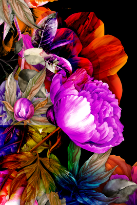 Vooraanzicht van Nature in summer hues -. De volledige gedrukte compositie is te zien zonder het schuine productaanzicht of de detailopname van het geloppervlak.