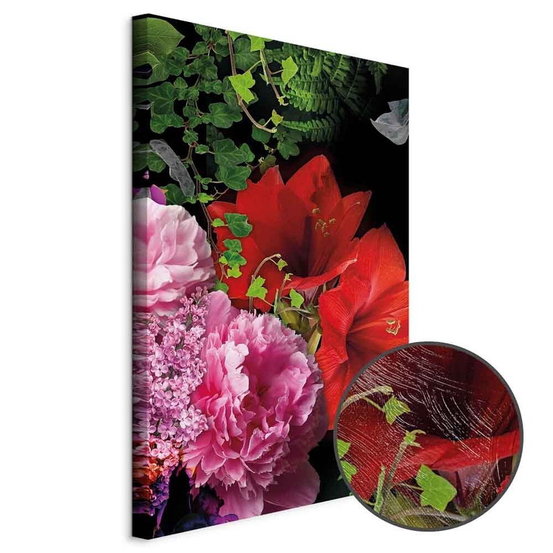 Produktvy av Floral symphony. En rund detaljförstoring visar den strukturerade gelytan.