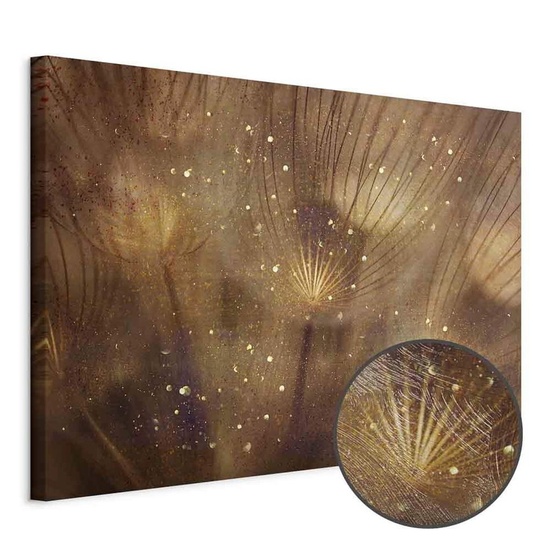 Produktvy av Golden dandelions wide. En rund detaljförstoring visar den strukturerade gelytan.