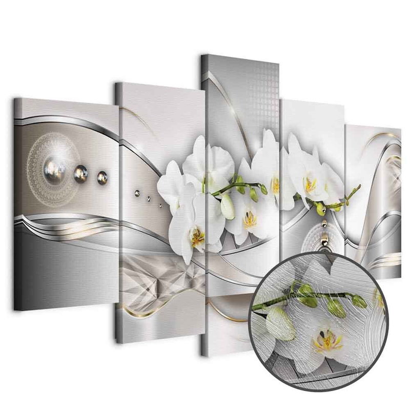Produktvy av Pearl dance of orchids. En rund detaljförstoring visar den strukturerade gelytan.