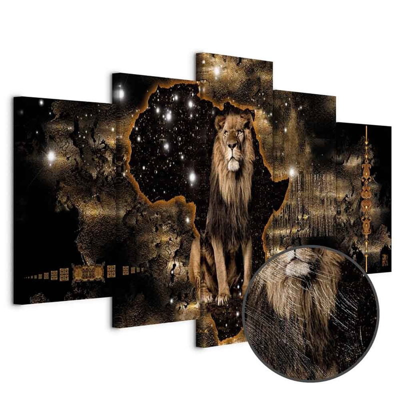 Produktvy av Golden lion wide. En rund detaljförstoring visar den strukturerade gelytan.