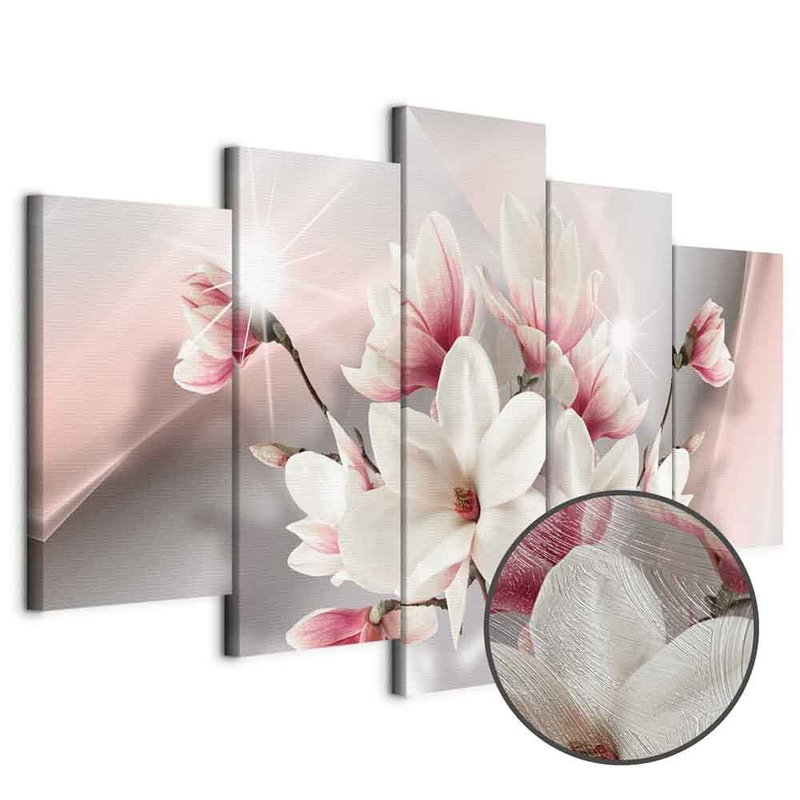 Produktvy av Magnolia in bloom. En rund detaljförstoring visar den strukturerade gelytan.