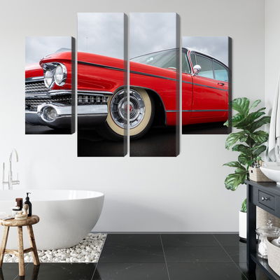 Ljuddämpande tavla - A red car from the 1950s