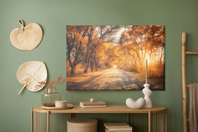 Ljuddämpande tavla - Road in the autumn 3d forest