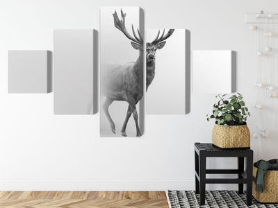 Ljuddämpande tavla - A stately deer in the fog