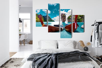 Ljuddämpande tavla - Boats at the andaman sea