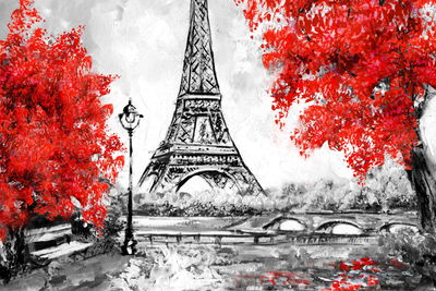 Ljuddämpande tavla - The eiffel tower between