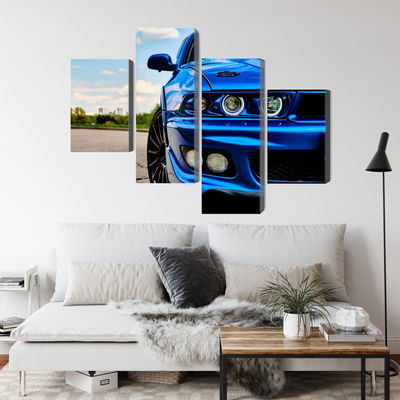 Ljuddämpande tavla - Front of a blue sports car