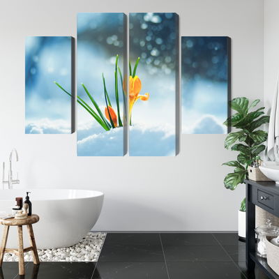 Ljuddämpande tavla - Yellow crocuses breaking