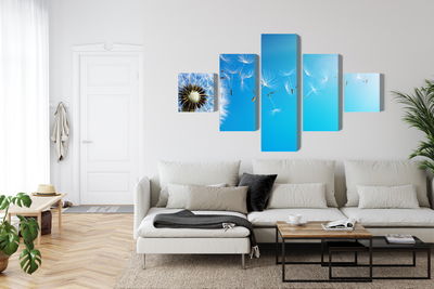 Ljuddämpande tavla - Dandelion with flying seeds